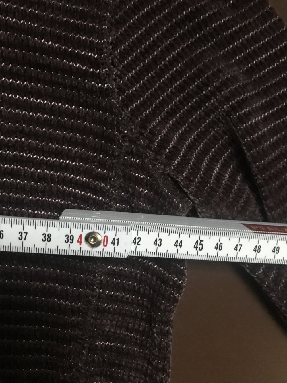 Zipperjacke Cardigan 40 Samt Cord Struktur Hoodie Weste Braun