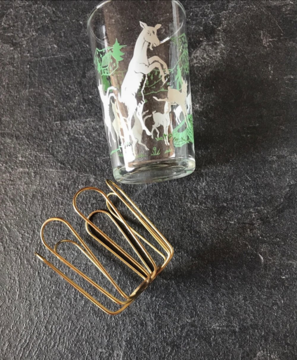 Deko Metallrahmen Glashalter Tischdeko Fingerfood Party Snack 60s Midcentury Austria Motiv 