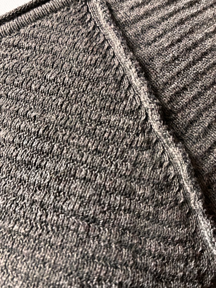 Pullover Herren Langarm Grau Strick Casual M/L Review Waffelpique Oberteil Basic Streetwear 