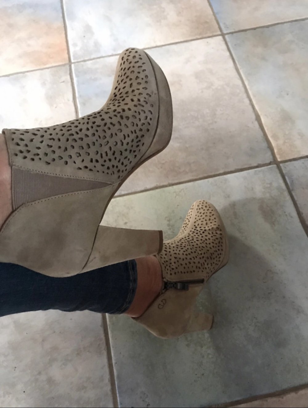 High Heels Stiefelette Markenware 39,5 Softboots Stiefelette beige Gerry Weber 