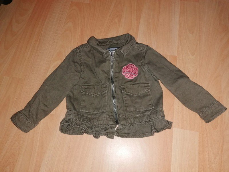Jeansjacke Jacke Mädchen olivgrün khaki Gr 74 80 Pocopiano