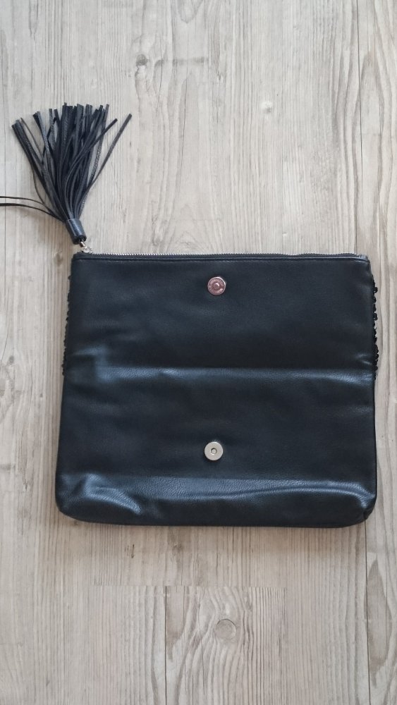 NEU! Glamour Clutch mit Pailletten, schwarz