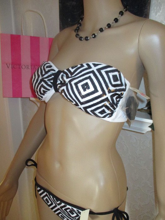  NEU mit ETIKETT * Sexy * Bandeau * Push- Up * Pailletten * Bikini 