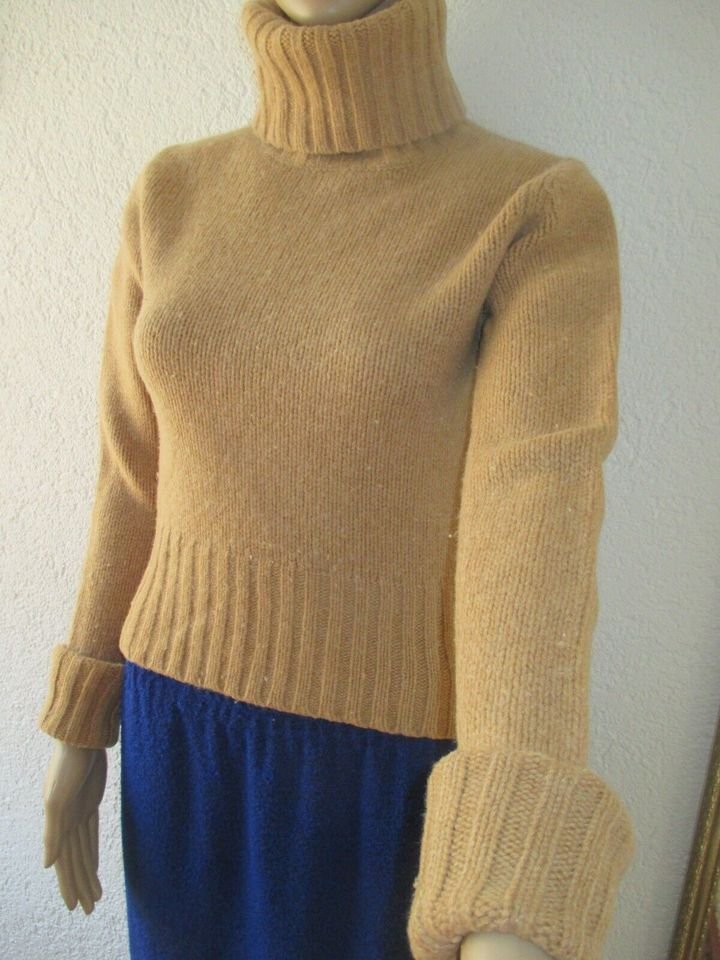   Klassisch * Original VINTAGE * Rollkragen * Lambswolle * Ripp * Strick- Pullover 