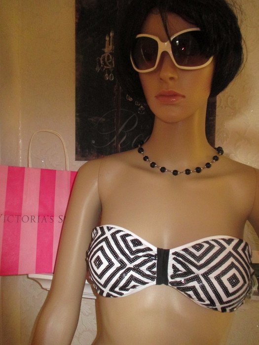  NEU mit ETIKETT * Sexy * Bandeau * Push- Up * Pailletten * Bikini 