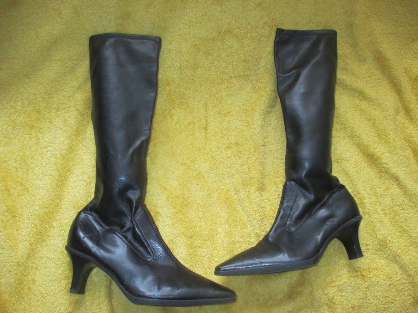 NEUw * Echt- Leder * Strech * Schlupf * Langschaft * High-Heels* Stiefel 