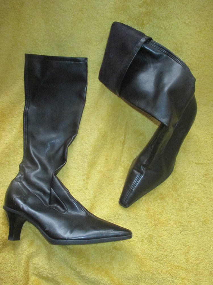 NEUw * Echt- Leder * Strech * Schlupf * Langschaft * High-Heels* Stiefel 