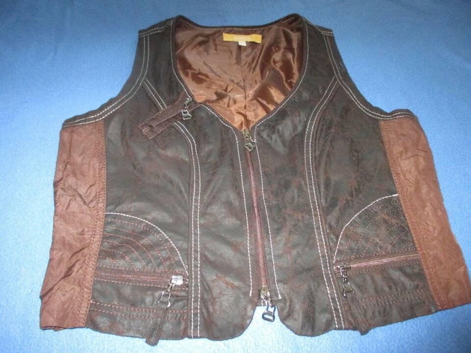 NEU * Stylisch * Ärmellose * Fake * Leder- Imitat * Kurz * Weste * Jacke 