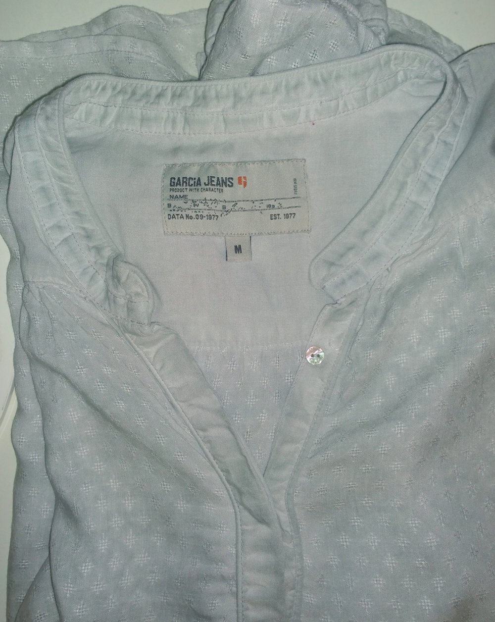 Bluse, Garcia, Grau/hellblau, Gr.38