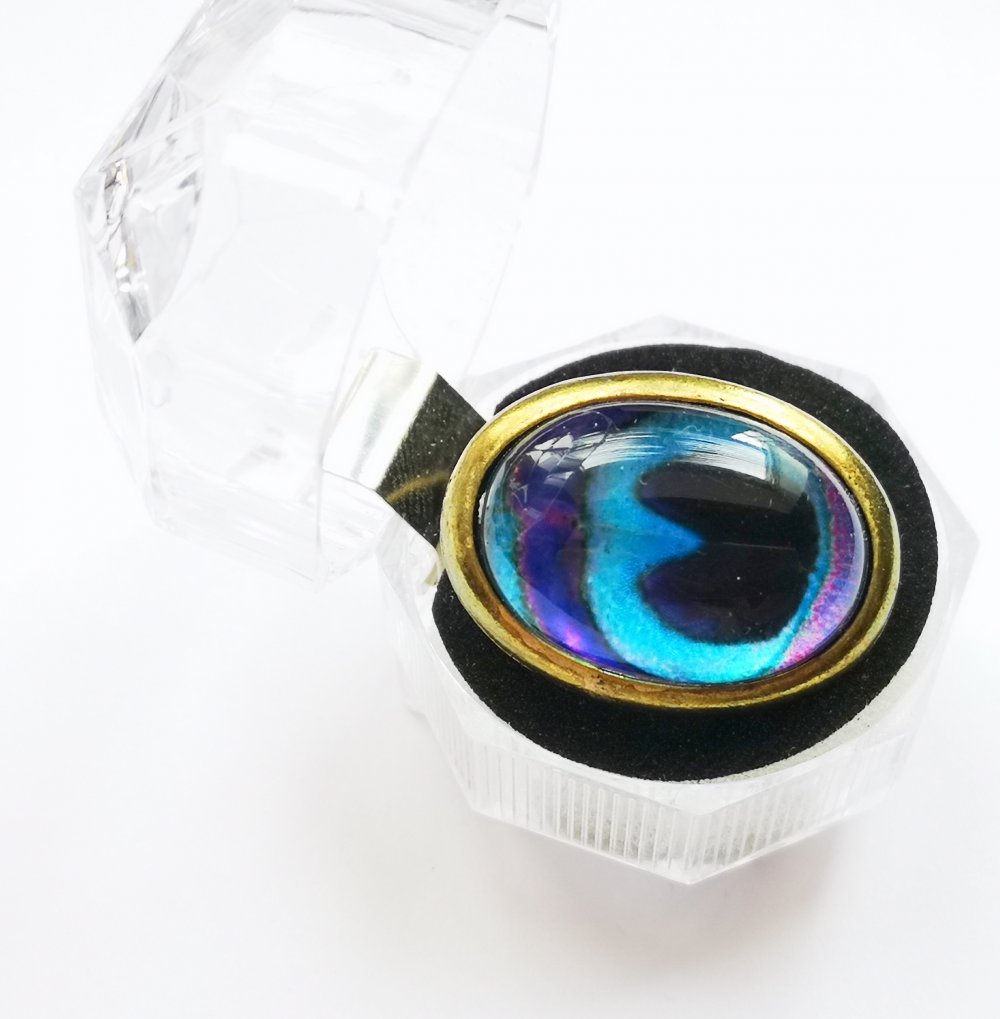 Ring altgold Pfauenauge Gr.17