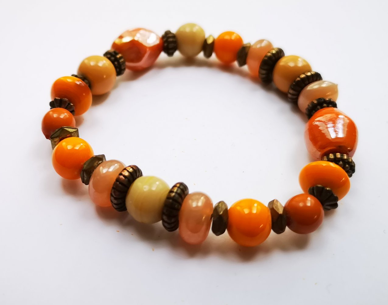 Armband gelb,orange, altgold