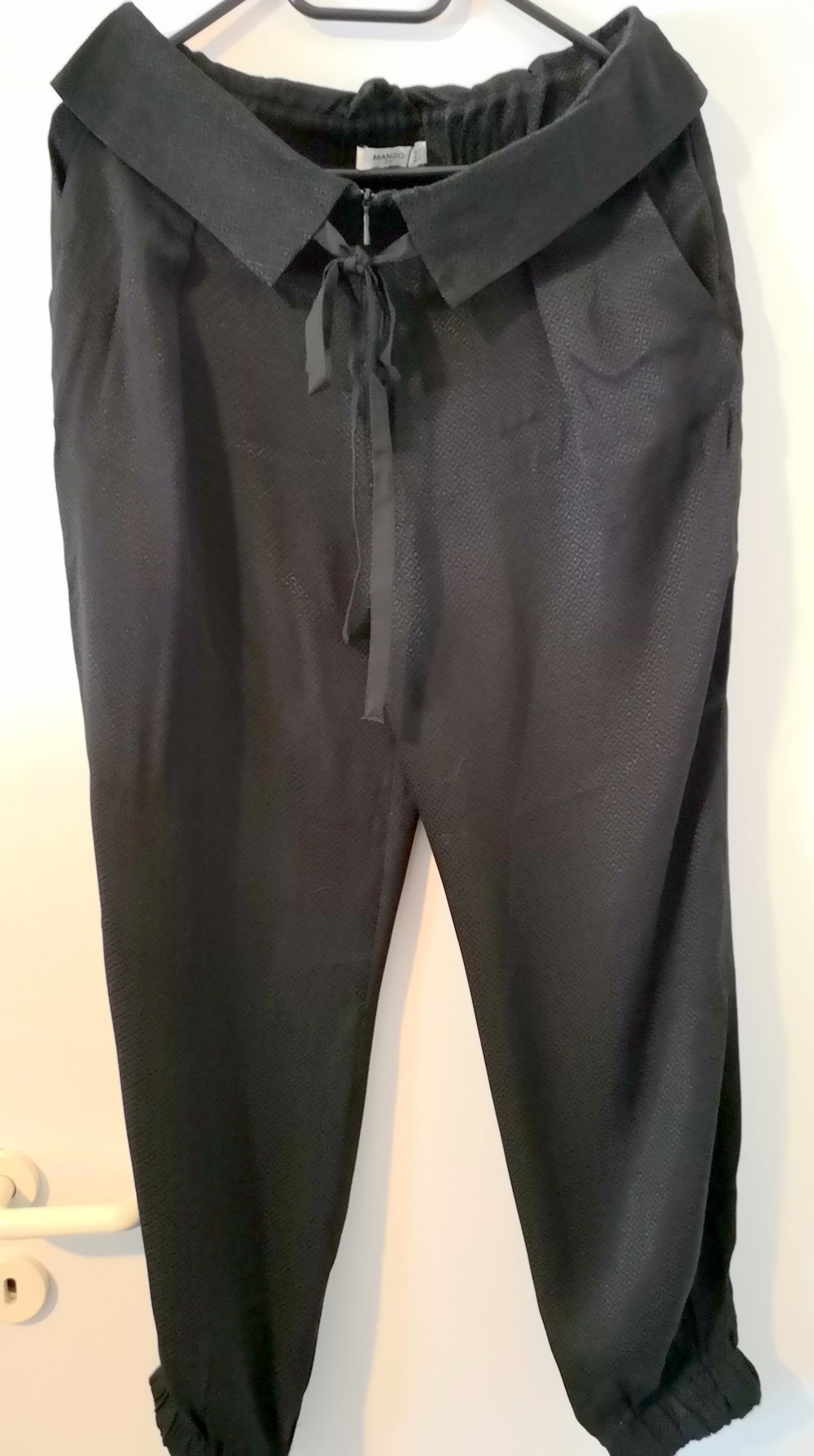 Haremshose, Jacquard Hose, schwarz, Mango, Gr.M