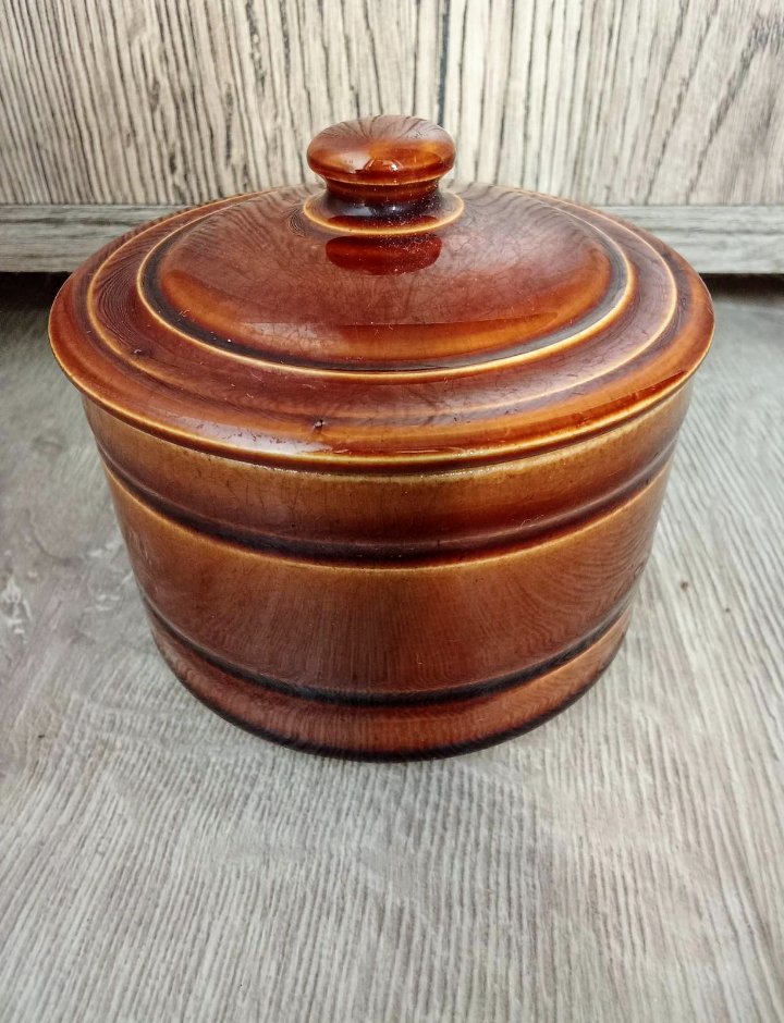 Zwiebelsuppentöpfchen braun Vintage 70's
