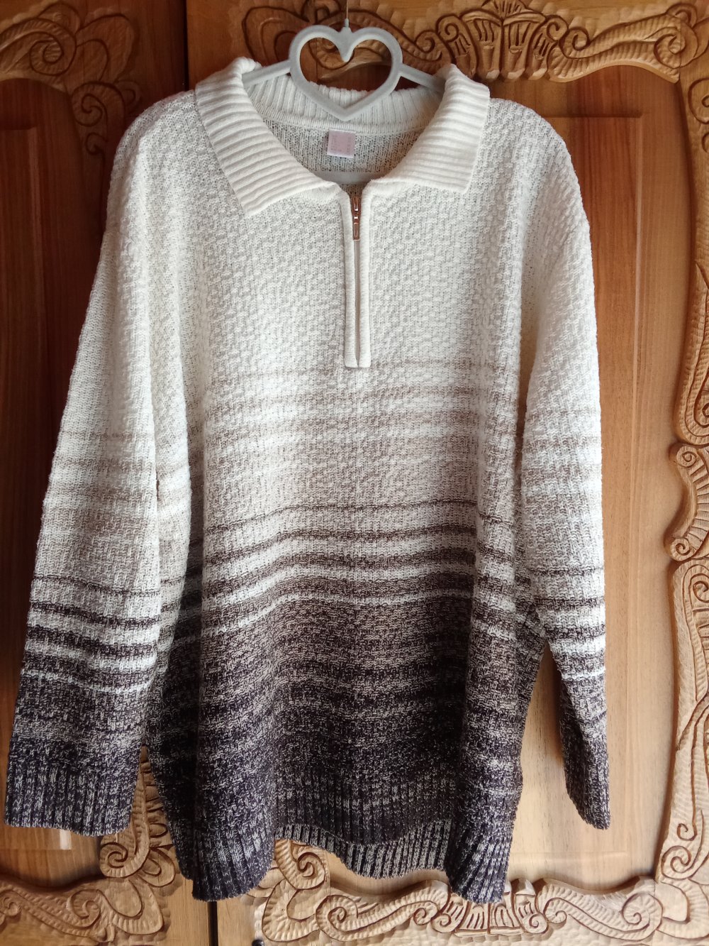 Pullover braun beige Farbverlauf gestreift 