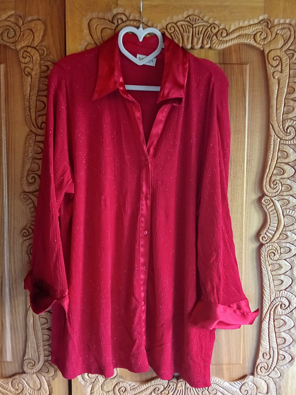 Bluse rot Glitzer 