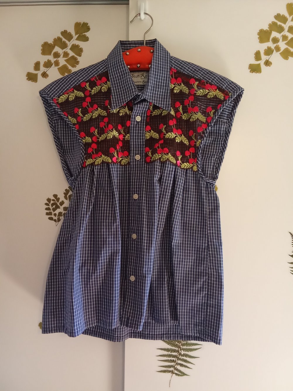 Bluse blau kariert DIY