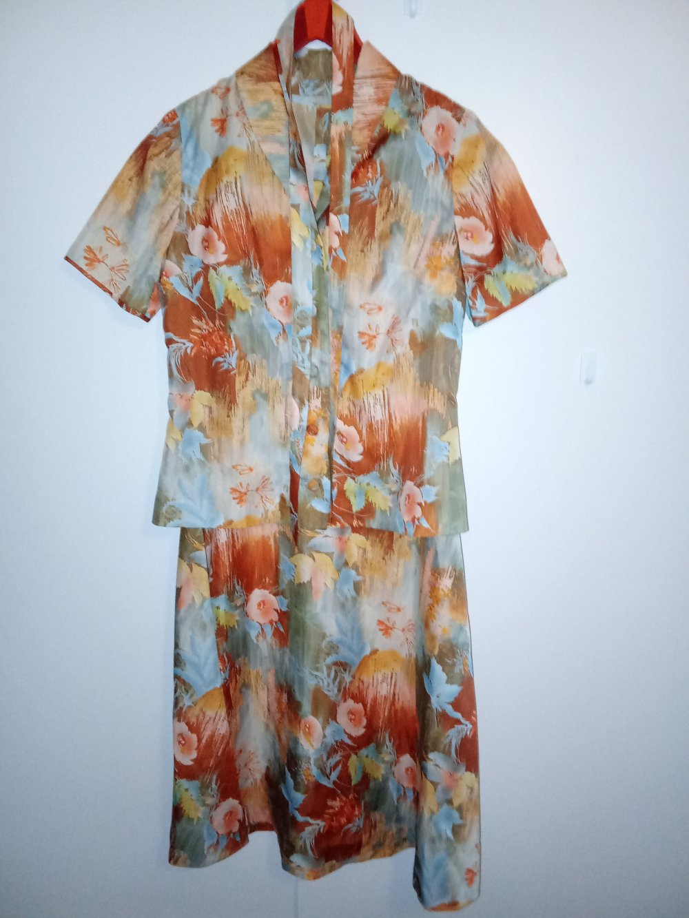 Kleid mit Jäckchen orange Vintage 70's