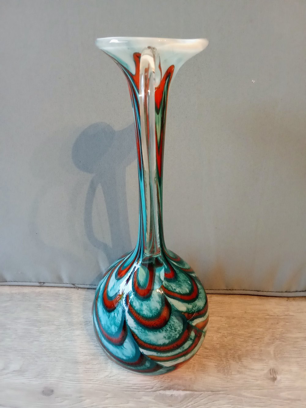 Vase Murano? türkis orange weiß Vintage 70's