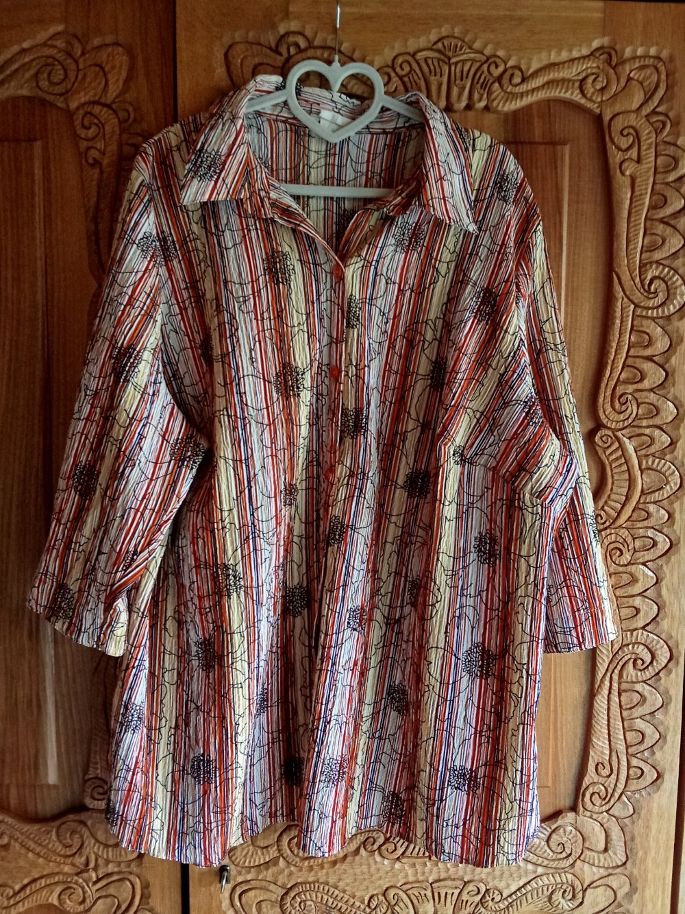Bluse beige gestreift 