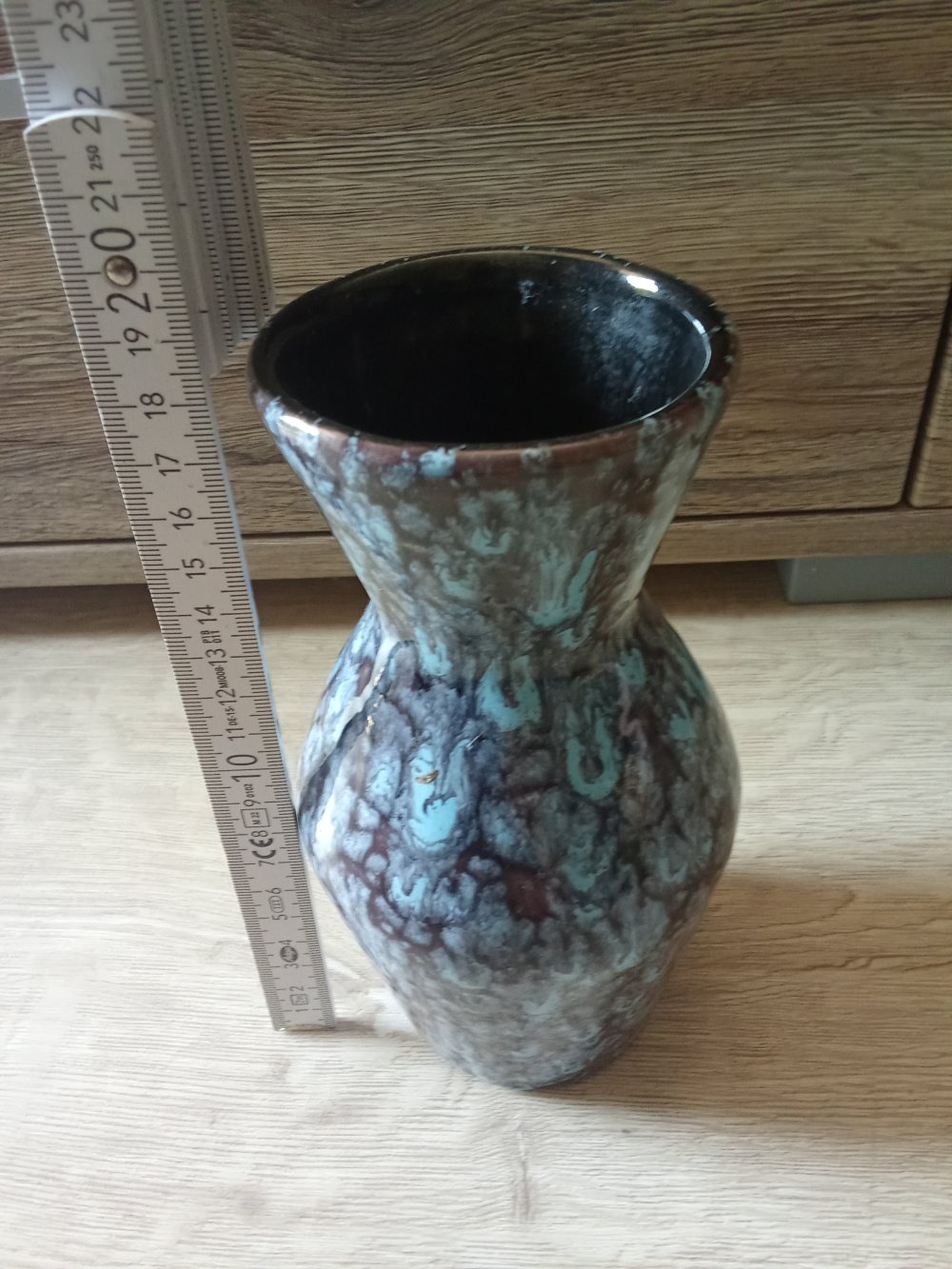 Vase blau Fat Lava Keramik Vintage 70's 