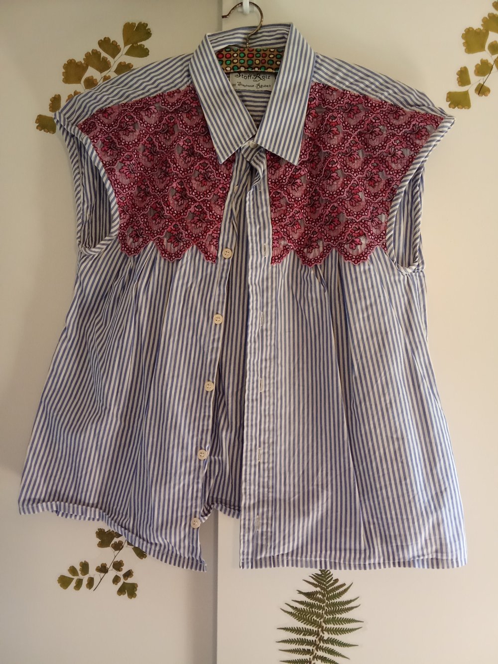 Bluse blau gestreift DIY