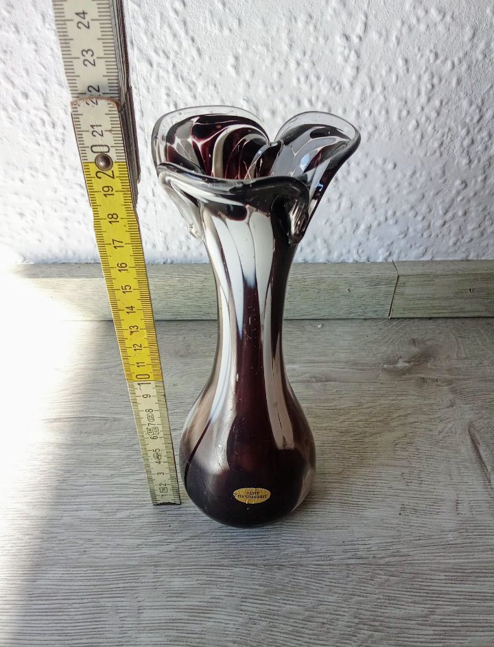 Vase Murano Like braun weiß Vintage 70's