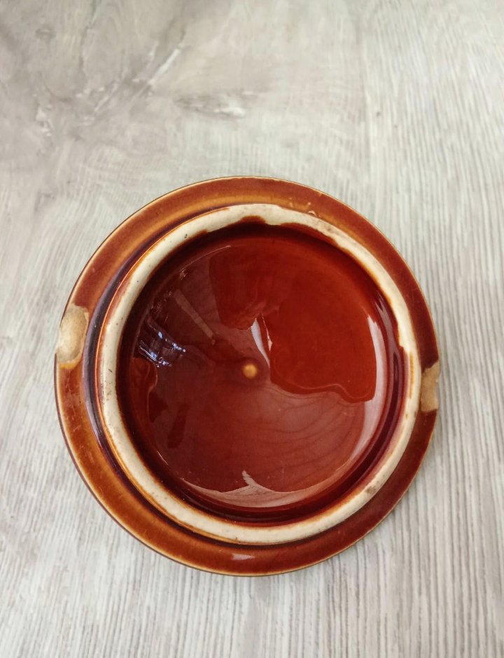 Zwiebelsuppentöpfchen braun Vintage 70's