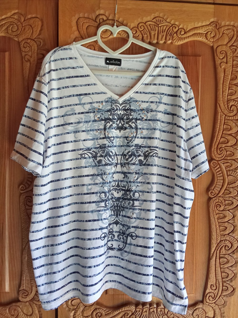 T-Shirt blau weiß gestreift 