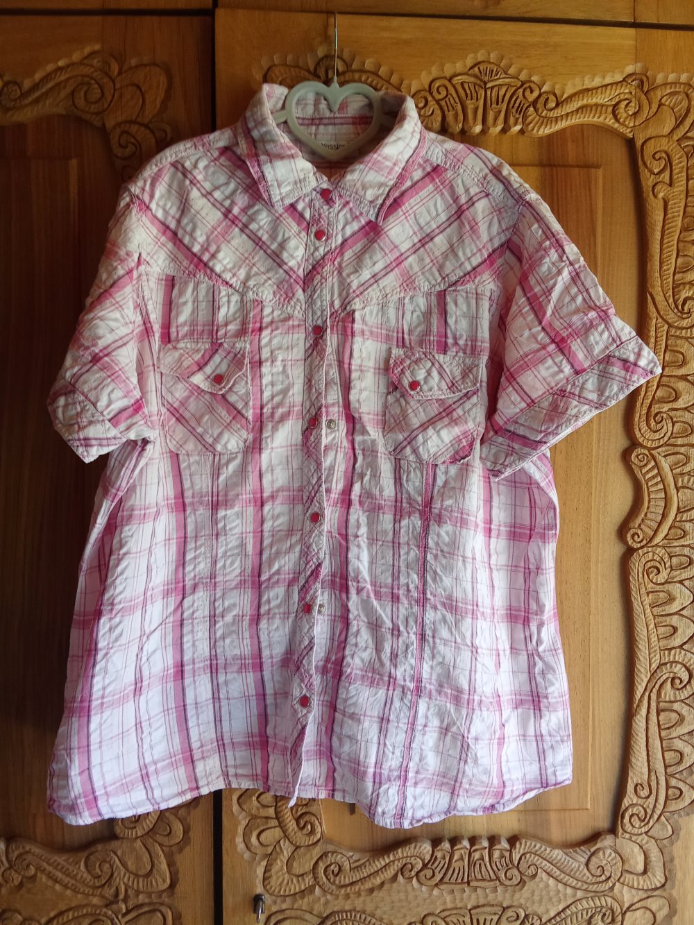 Bluse rosa kariert 