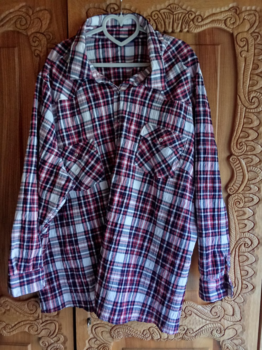 Bluse rot blau weiß kariert 