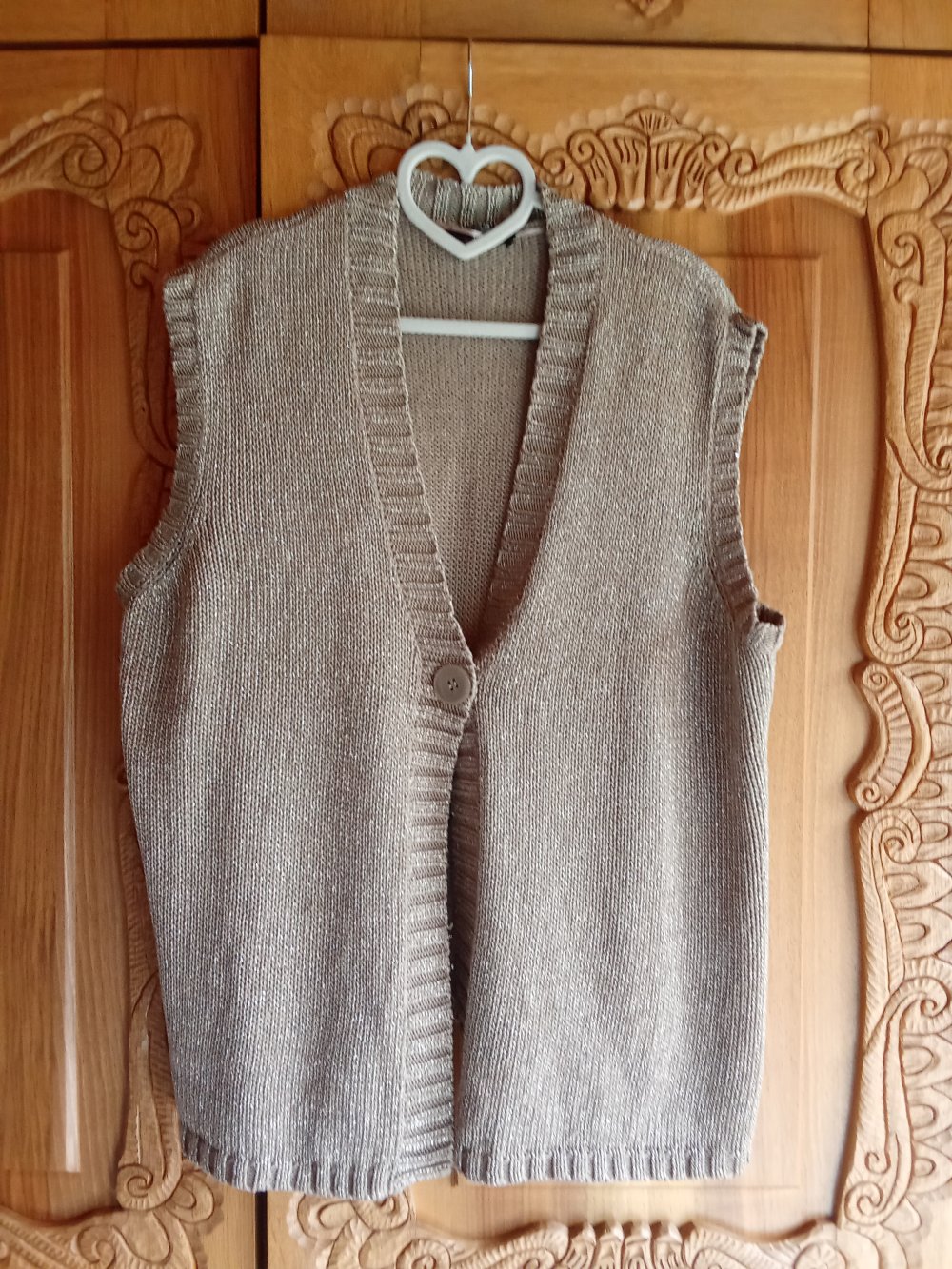 Strickweste beige gold 