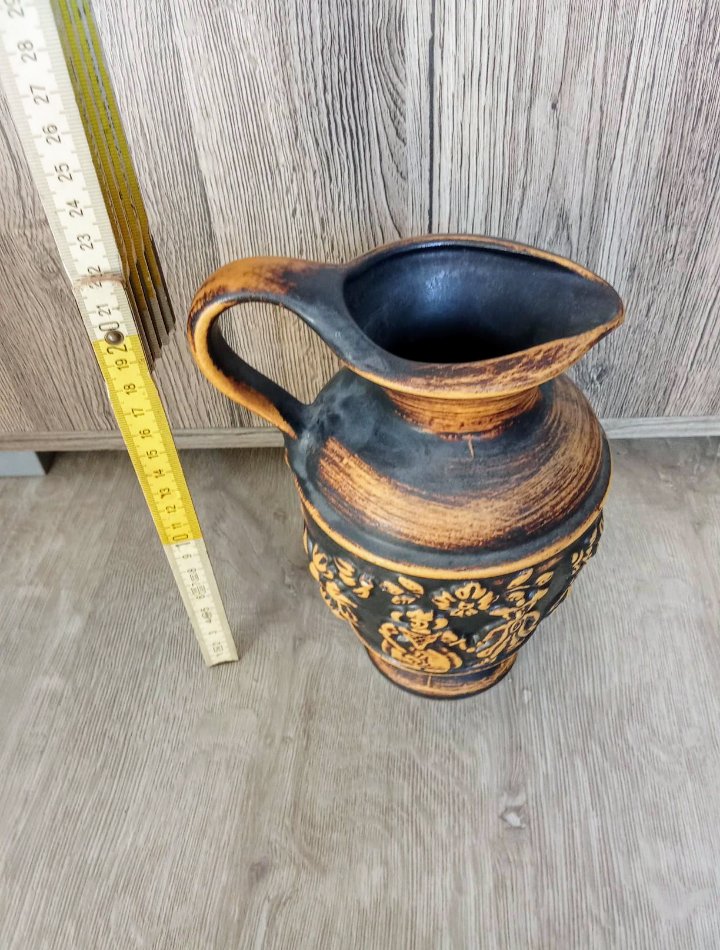 Vase gelb braun Vintage 70's
