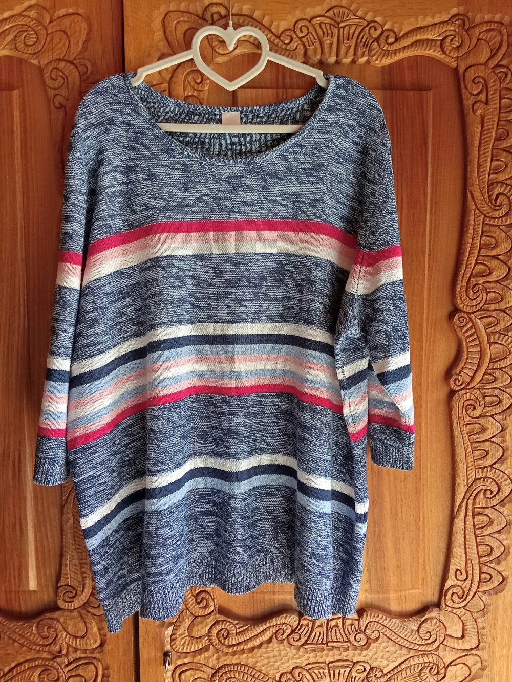 Pullover blau rot weiß gestreift 