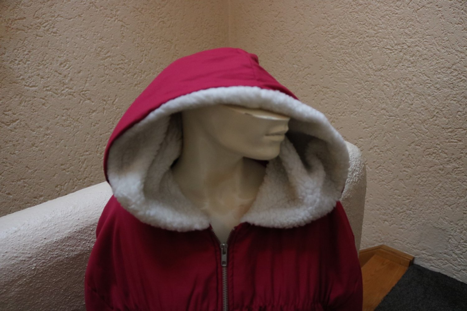 #Winterjacke m. Kapuze, Gr. 36, rot, #gesteppt - wie neu