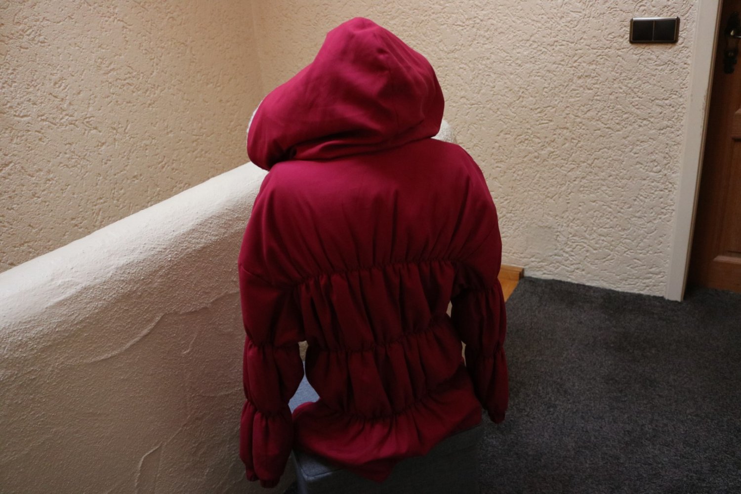 #Winterjacke m. Kapuze, Gr. 36, rot, #gesteppt - wie neu