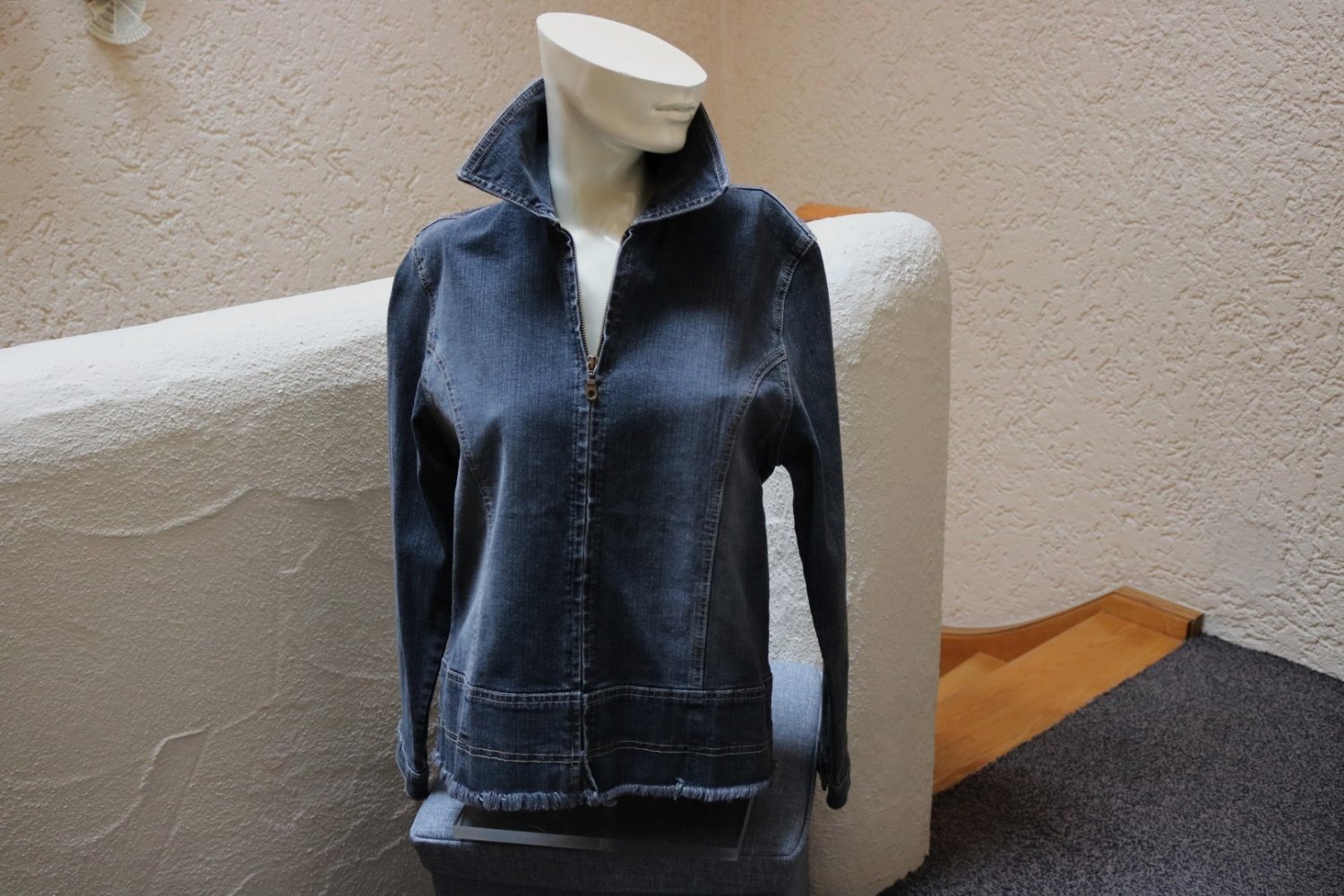 #Jeansjacke, Gr. 38, #Stretch, #schwarz-used, #MM, -wie neu