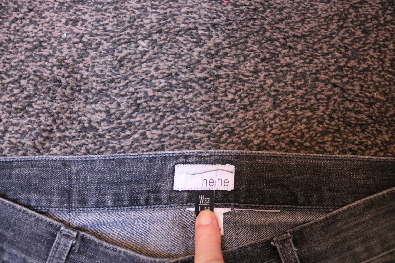 #Herren-Jeans, Gr. 33L30, #schwarz, #Heine, #Used-Effekt - sehr gut