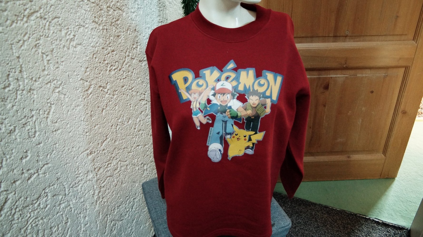 #Sweatshirt, Gr. 140, #rot, #Pokemon-Print, #Nintendo