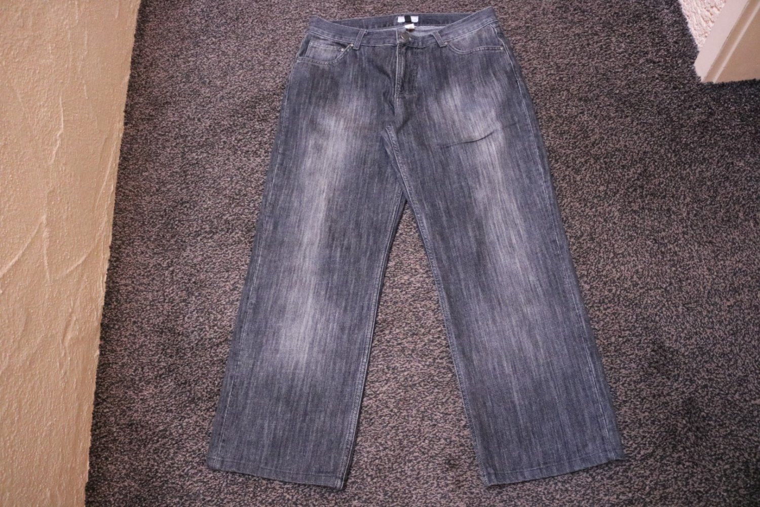 #Herren-Jeans, Gr. 33L30, #schwarz, #Heine, #Used-Effekt - sehr gut