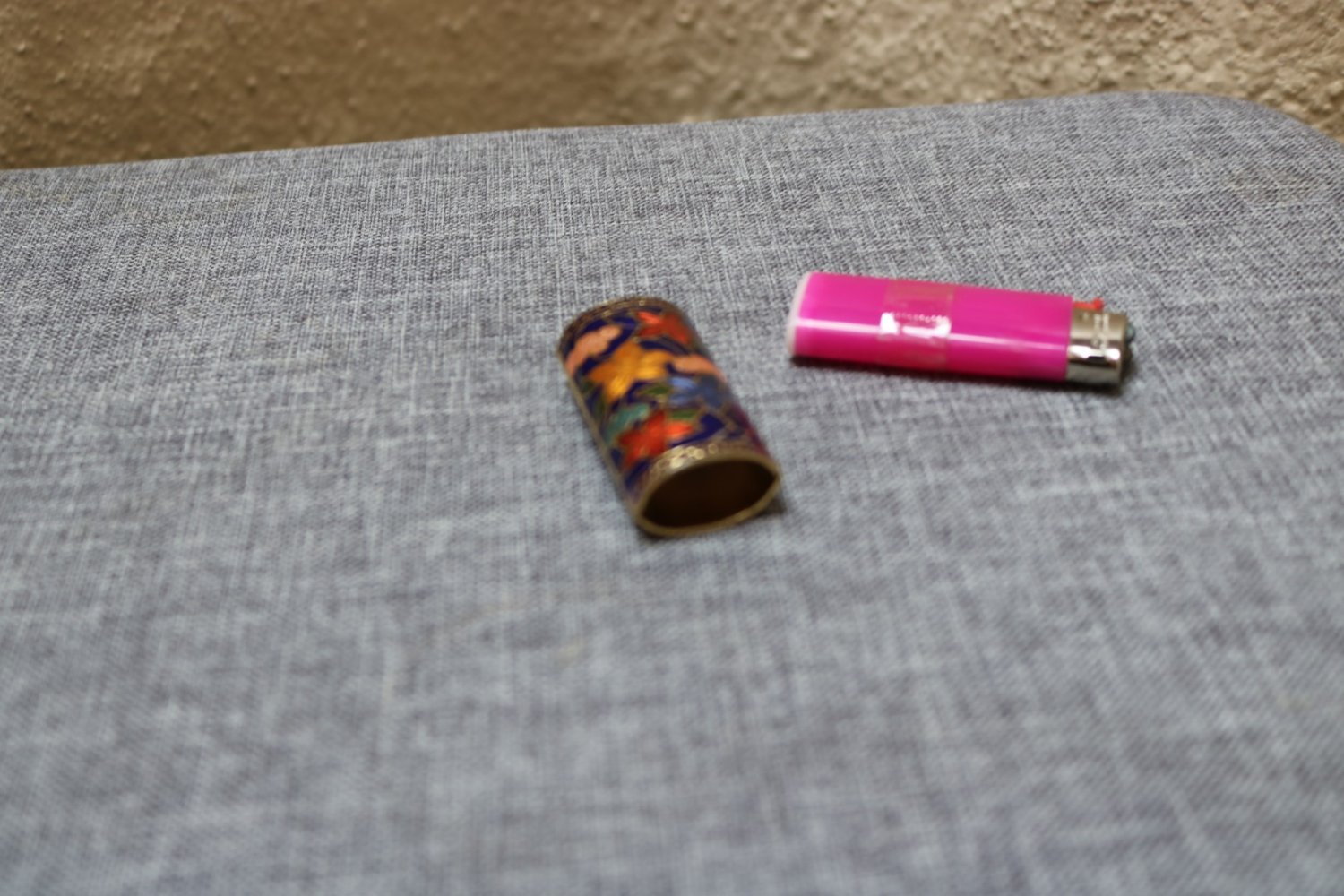 #Hülle f. Feuerzeug, #blau-bunt, #Cloisonne-Stil, #Metall emailliert