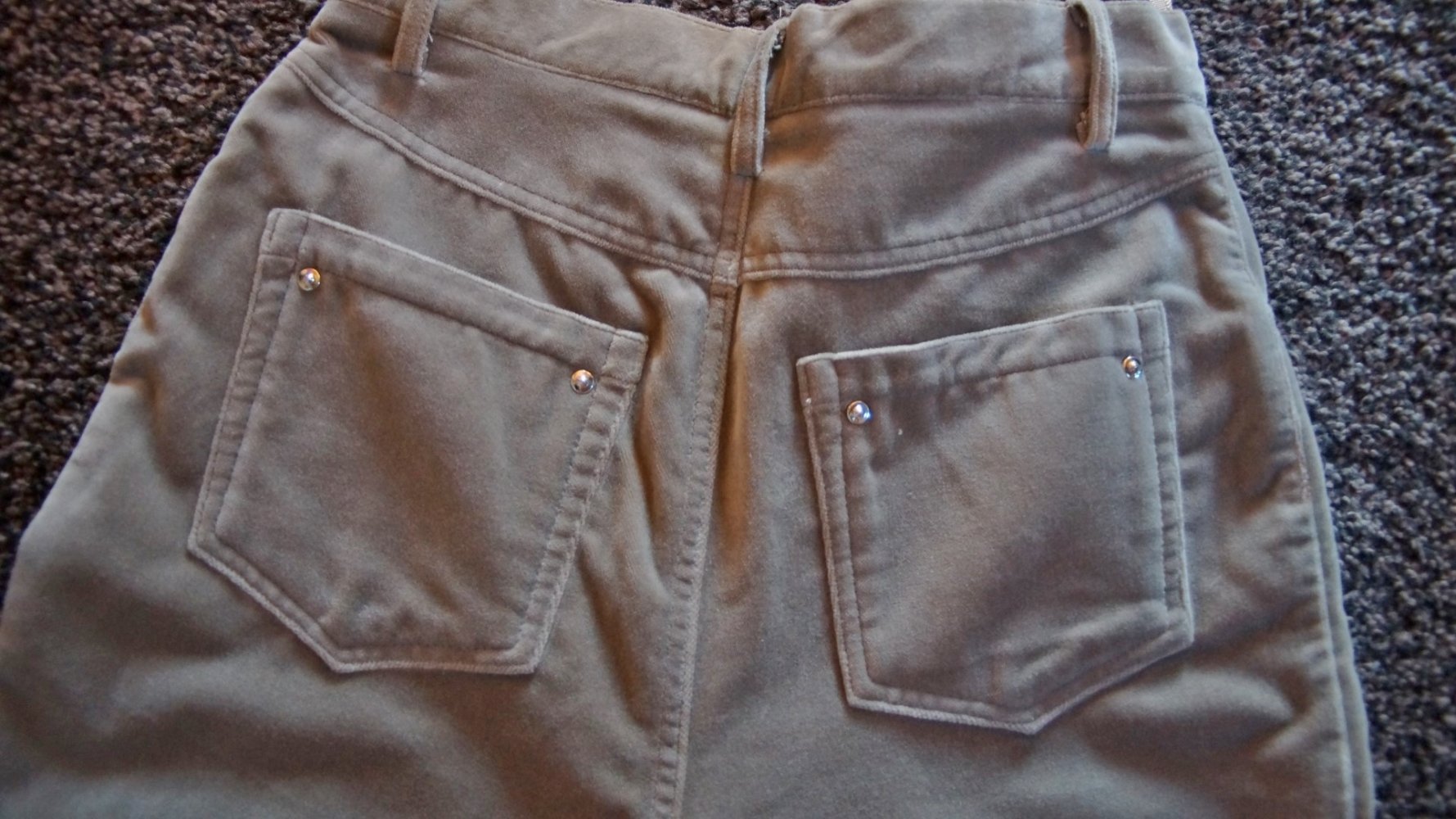 #Samthose, Gr. 40, #stein, #Basics, #High Waist, #warm, #hochwertig - wie neu