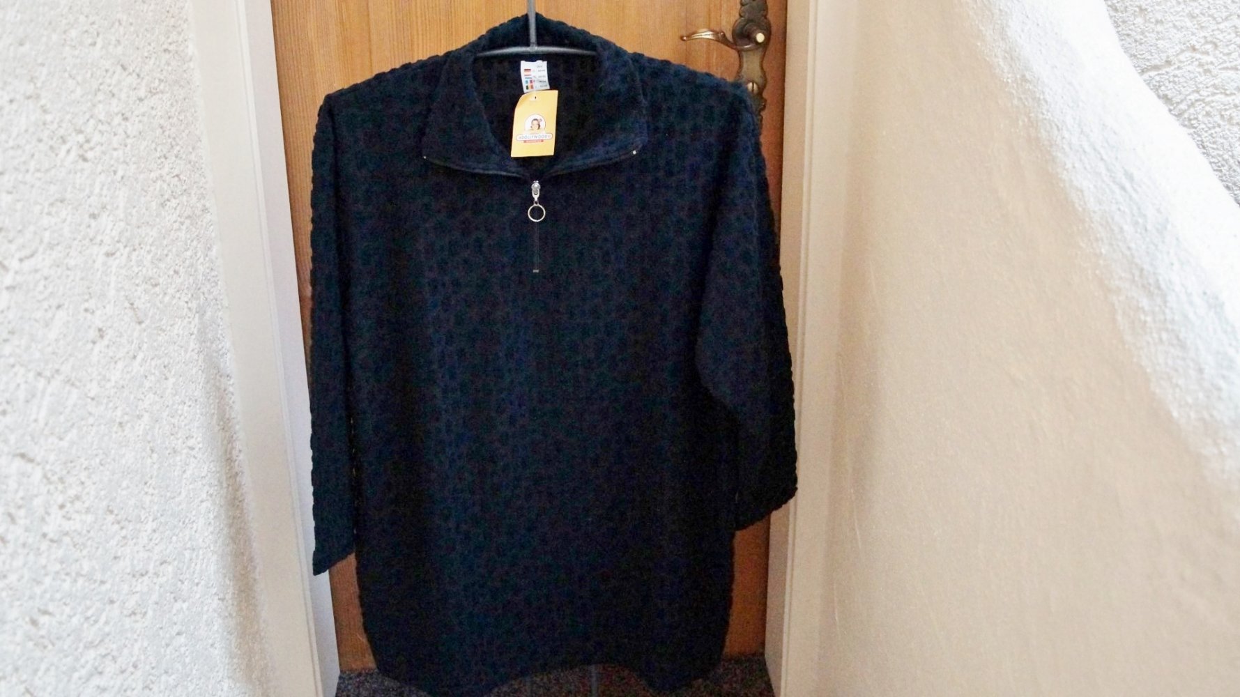 #Langarm-Shirt, Gr. 44/46, #schwarz, #Strukturstoff, #hochwertig