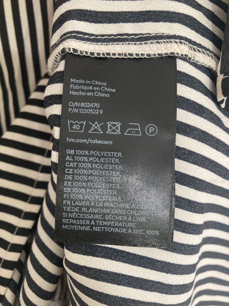 Gr. 44/XL Schwarz weiß gestreifte Bluse von H&M