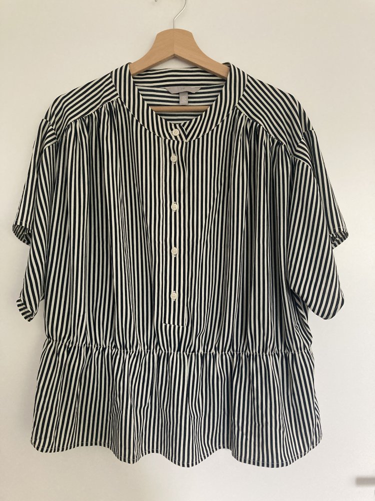 Gr. 44/XL Schwarz weiß gestreifte Bluse von H&M