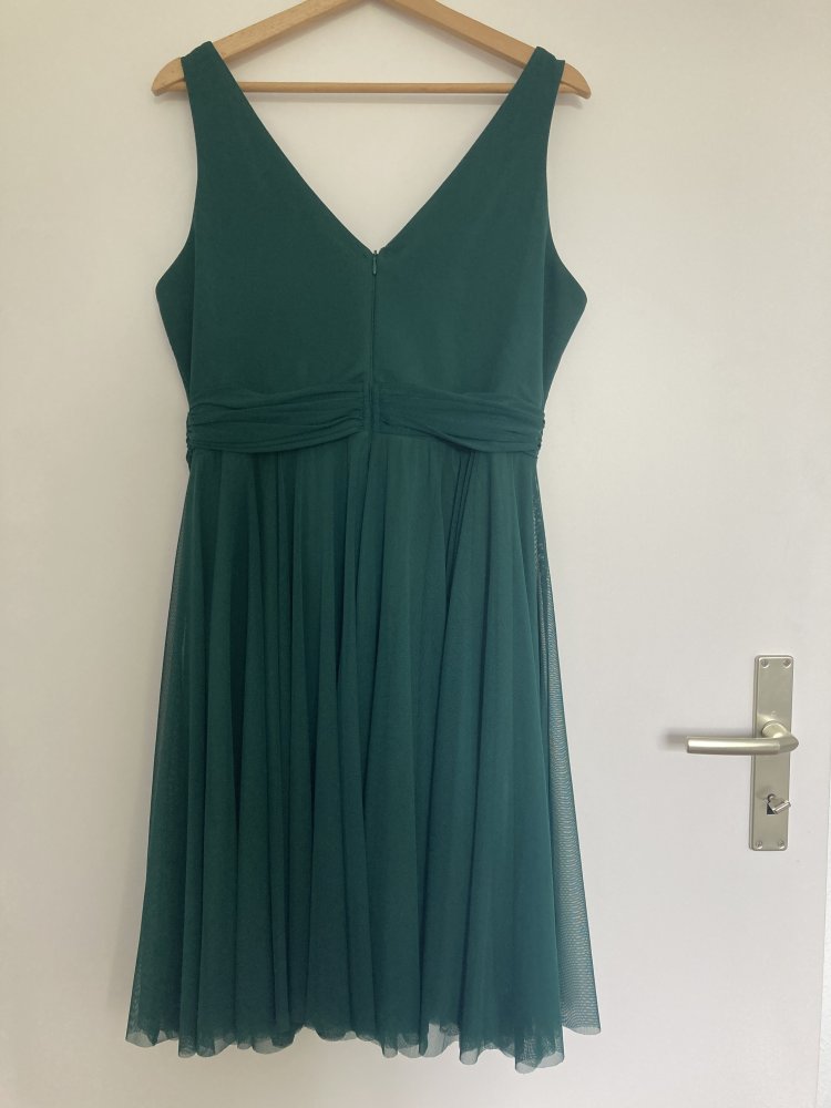 Gr. 44 TROYDEN COLLECTION Cocktailkleid in Wickel-Optik / smaragd