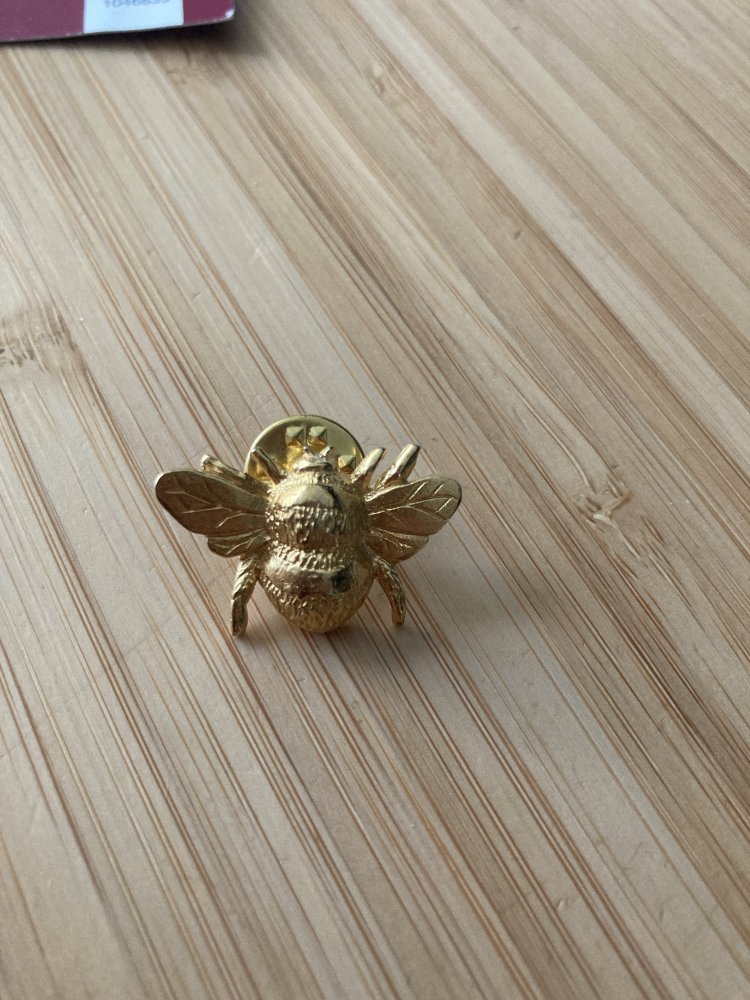 Gold Plated Pin Badge kleine Hummel / Bumblebee