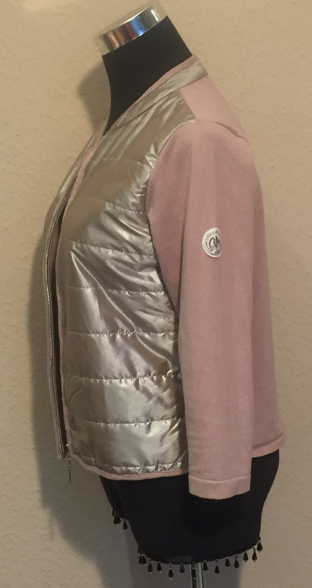 Beaumont Amsterdam Mix Material wattierte Bolero Sweaty Jacke Gr.S Puder Rose Nude,