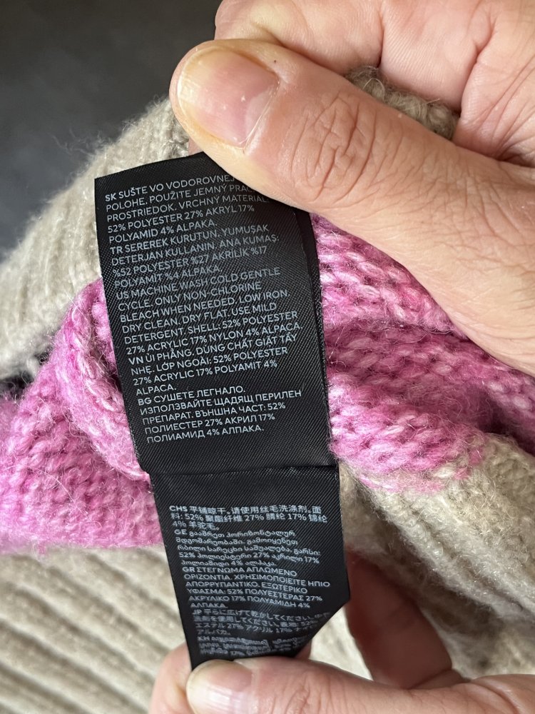 H&M Oversized Grobstrick Pullover Gr.XL Creme / Rose mollig warm und kuschelig