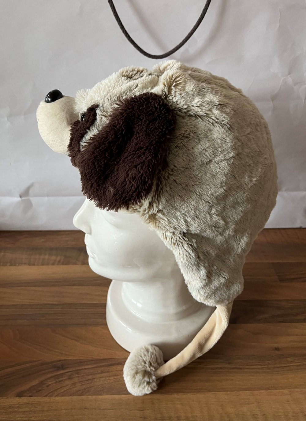 Jumi Fake Fur Kinder Mütze mit Hundekopf und Bommel Uni Größe
