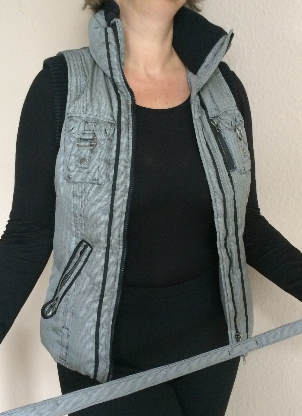 Esprit de Corp Retro Daunen Cargo Weste Gr.38/M kuschelig warm mit Gürtel und sehr vielen Taschen + Extras
